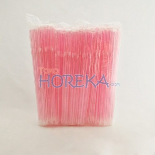 flexible transparant red stripe straw 6mm x 24cm