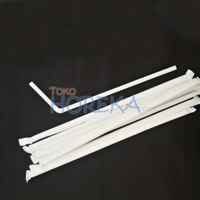 flexible white straw 6mm x 24cm wp