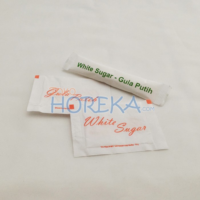 white sugar sachet